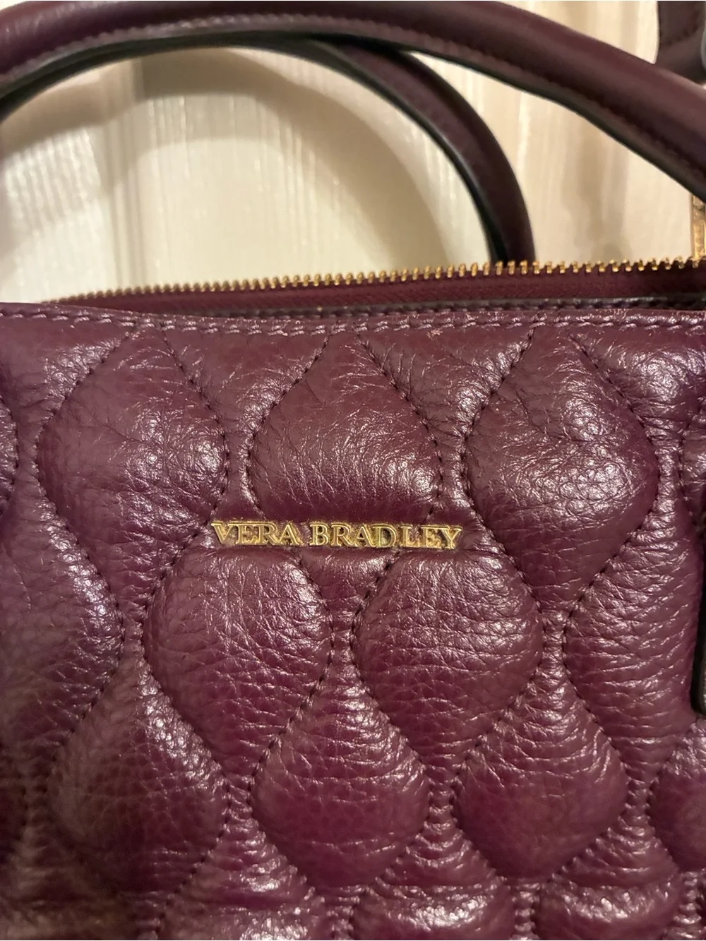 Vera Bradley Quilted Satchel‎ in Plum
